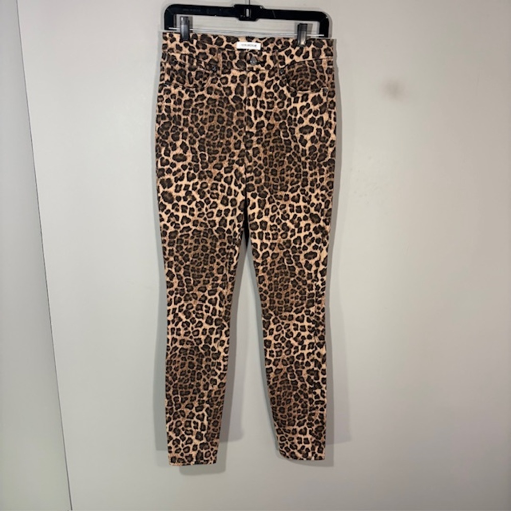 Good American Good Waist Jeans Womens 8/27 Brown Leopard Print Skinny Denim